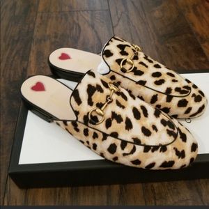 Gucci Princetown Leopard Mules